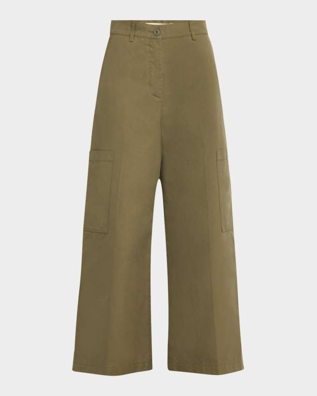 Quiz Cropped Wide-Leg Cargo Pants